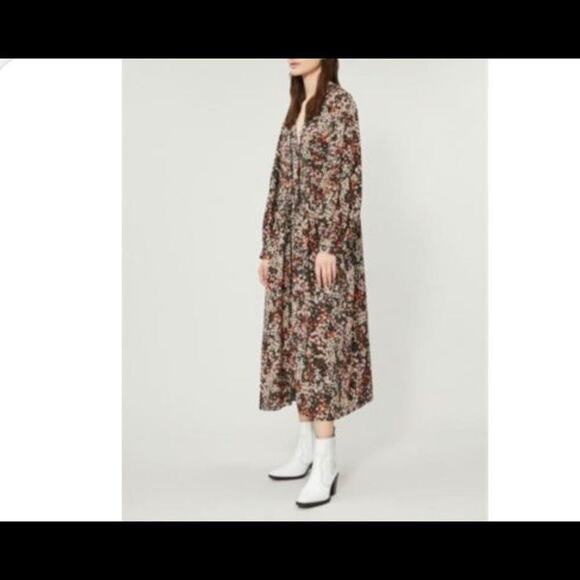 TOPSHOP DITSY FLORAL PRINT CREPE SMOCK DRESS SIZE 14 - Picture 5 of 5